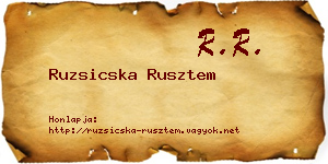 Ruzsicska Rusztem névjegykártya